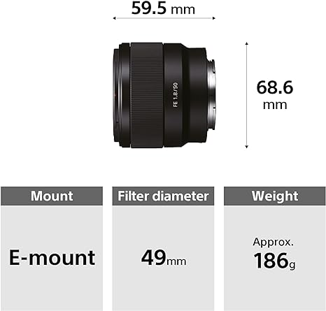 Sony - FE 50mm F1.8 Standard Lens (SEL50F18F), Black